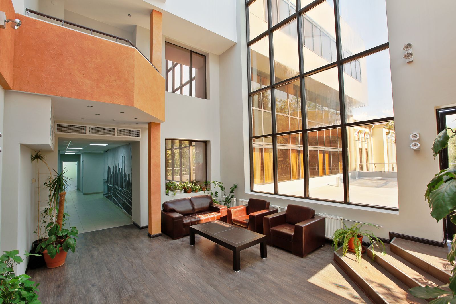 Bright, modern corporate office lobby of a UAE business consultancy