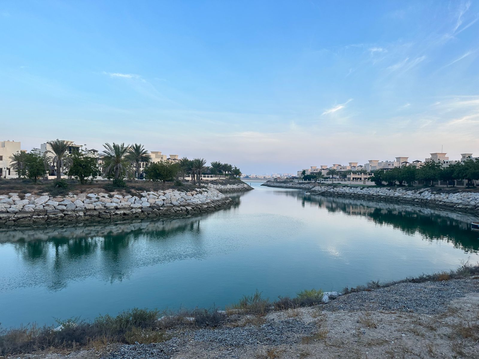A canal in Ras Al Khaimah, UAE, home to the RAKEZ free zone